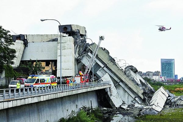 Morandi Bridge Highway Zusammenbruch
