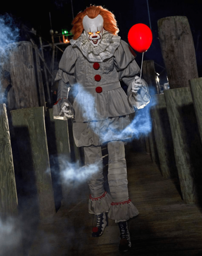 Bring The New Pennywise Into Your Home With Spirit Halloweens 6 5 Foot Tall Animatronic Decoration 696x881 