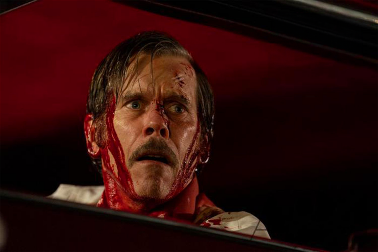 New Images for MaXXXine Show A Bloody Kevin Bacon and Mia Goth in all Her Glory